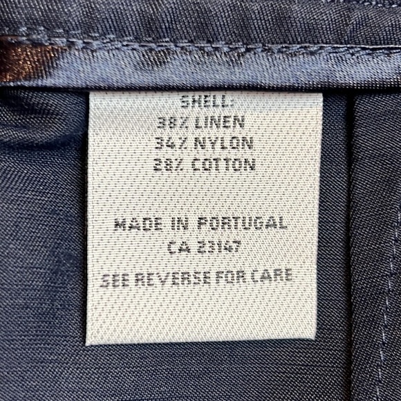 Talbots Pants Womens Size 16 Navy Blue Linen Blend Mid Rise Wide Leg trousers - Picture 4 of 11